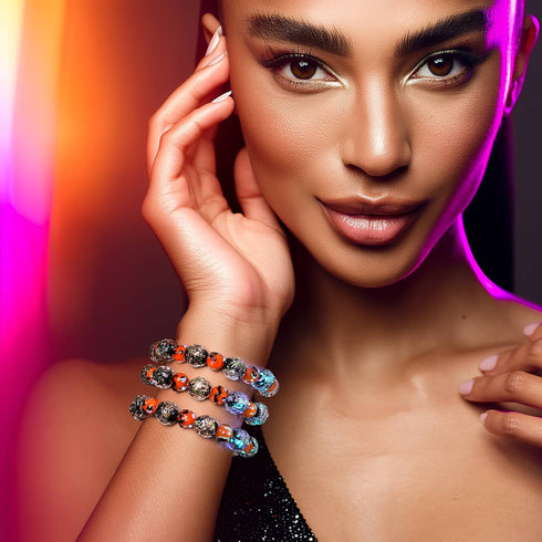 Nocturne | Firework Glass Pumpkin Bracelet